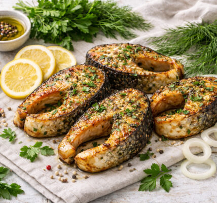 Czy karp jest zdrowy? Pieczony karp w dzwonkach z dodatkiem cebuli i cytryny