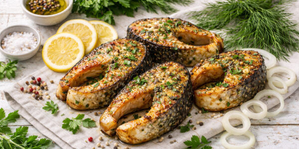 Czy karp jest zdrowy? Pieczony karp w dzwonkach z dodatkiem cebuli i cytryny