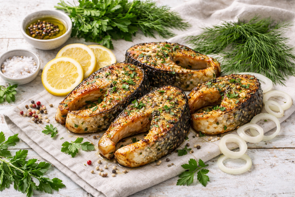 Czy karp jest zdrowy? Pieczony karp w dzwonkach z dodatkiem cebuli i cytryny