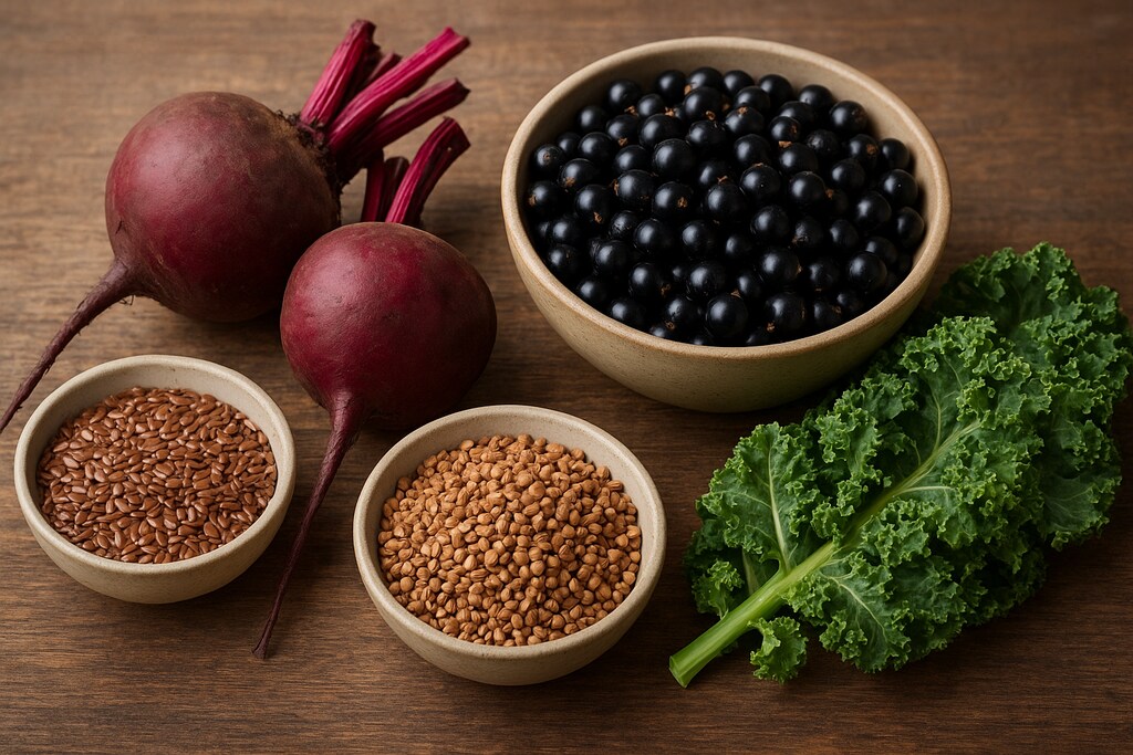 Polskie superfoods kasza gryczana jarmuz siemie lniane buraki czarna porzeczka