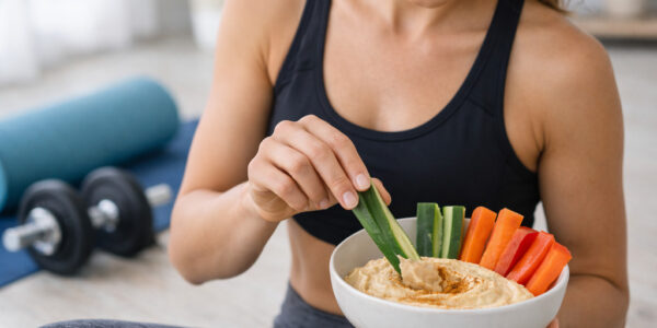 Niskokaloryczna przekąska na redukcji: marchewka z hummusem hamująca głód