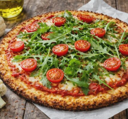 Fit pizza z kalafiora z rukolą i pomidorkami. Przepis w artykule.